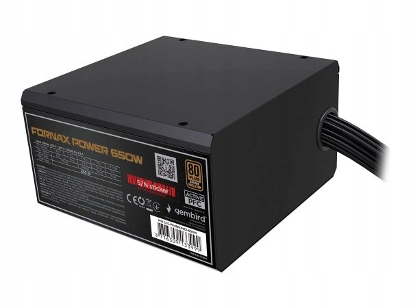 Gembird Napájecí zdroj Atx 650W s aktivním Pfc, 12 cm ventilátor, 80+ bronz