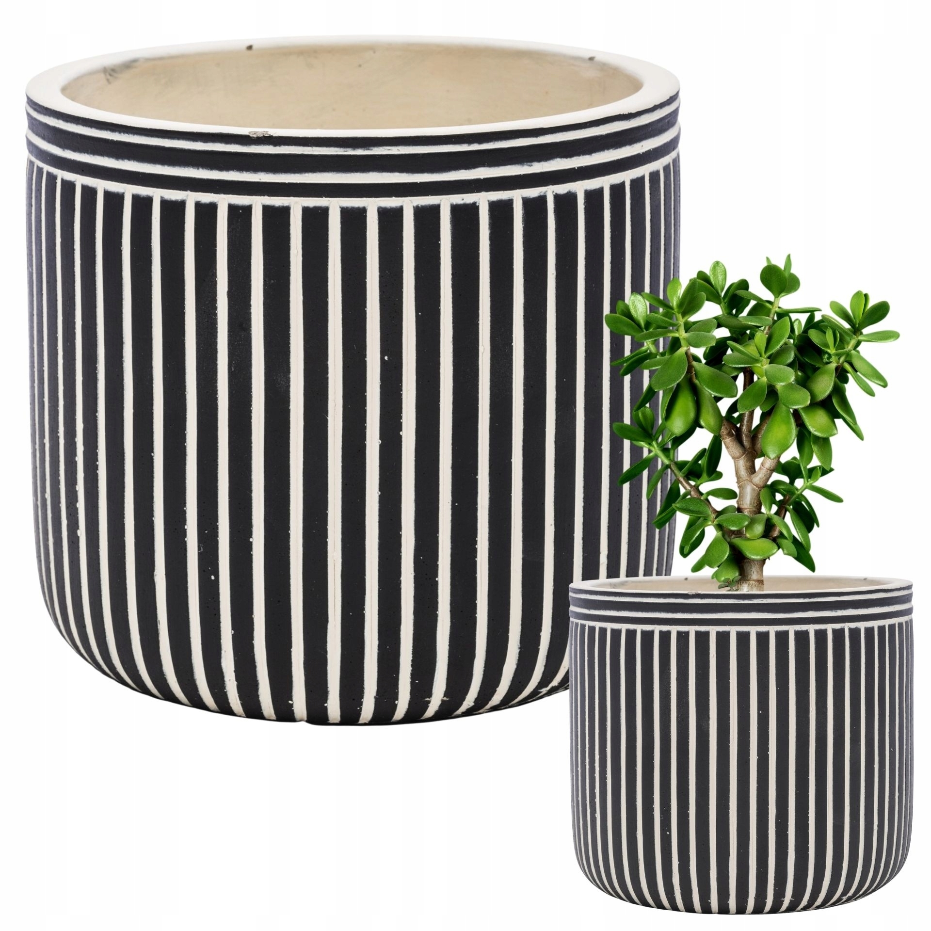 

Osłonka Na Doniczkę Duża Klasyczna W Pasy Boho Ø14