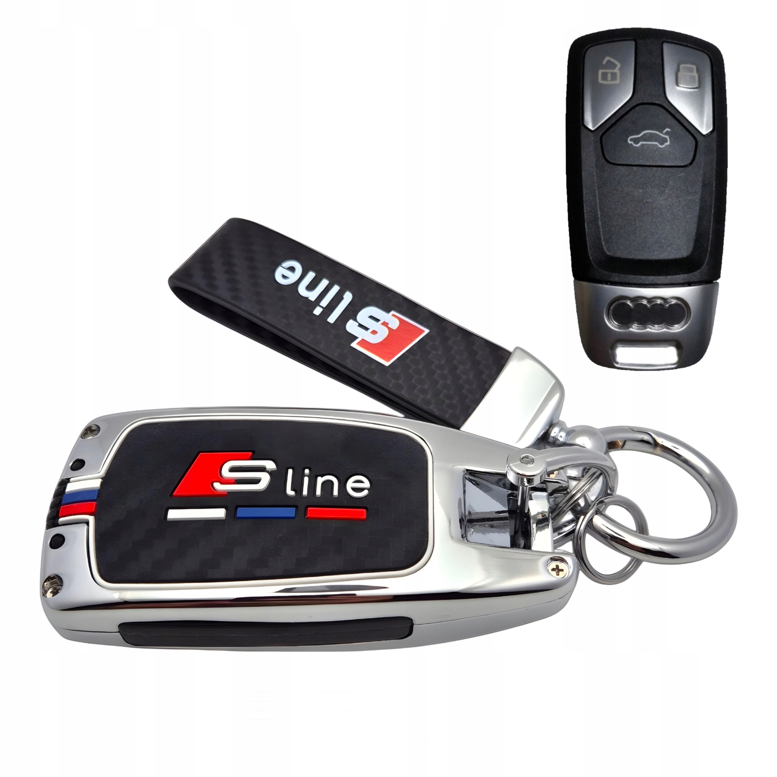 Etui Obudowa Z Breloczkiem Do Kluczyka Audi A3 B9 A4 A5 A8 Q7 S4 RS5 Tt