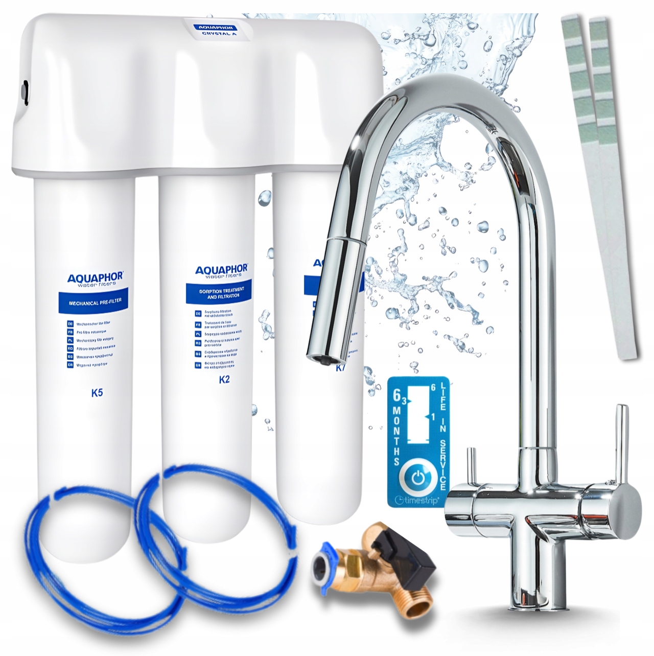Filtrační Systém Pro Kohoutkovou Vodu Aquaphor Křišťál A Baterie Do Kuchyně Chrom