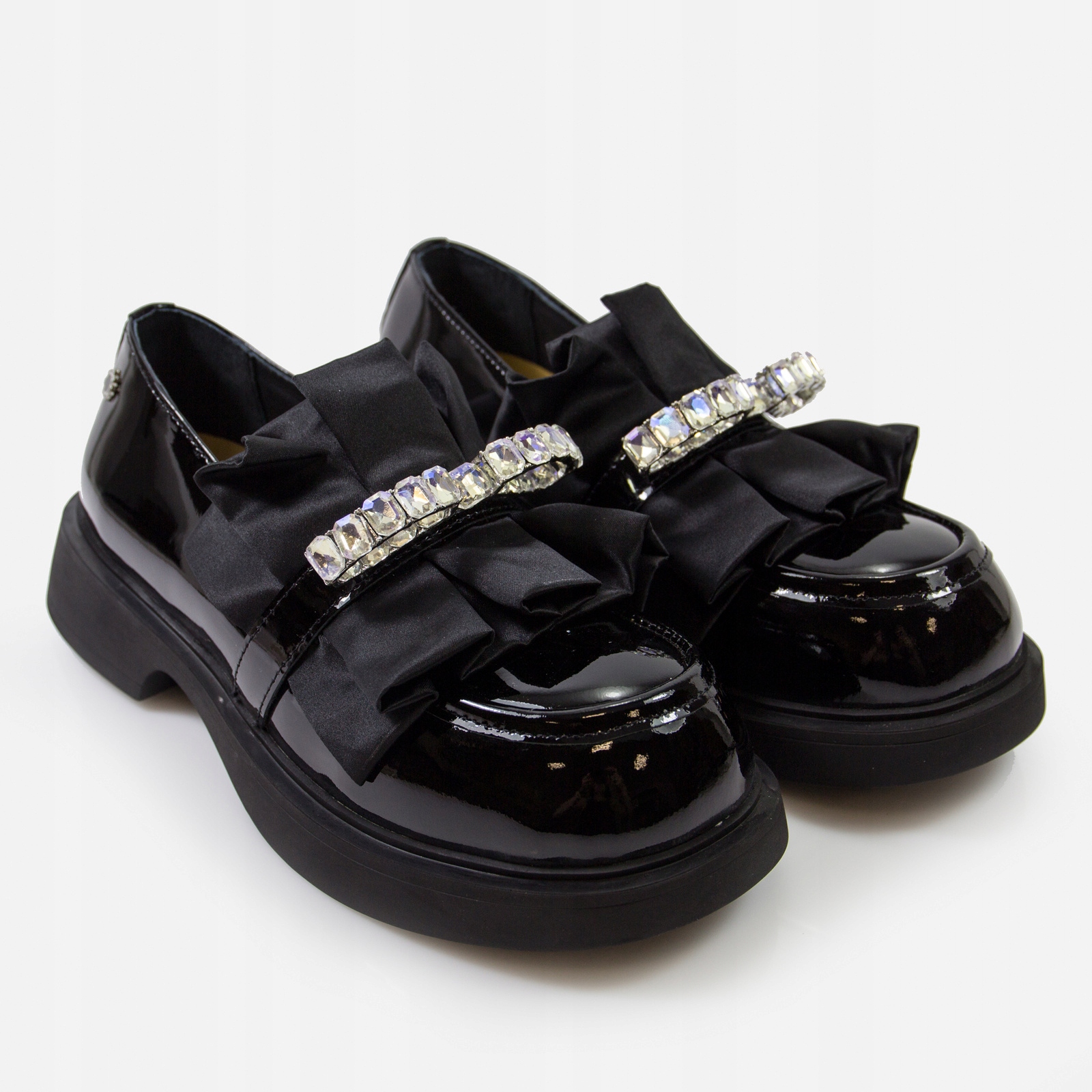 Mokasyny damskie TUFFONI czarne półbuty slip'on Lordsy wsuwane 2424035 Długość wkładki 24 cm