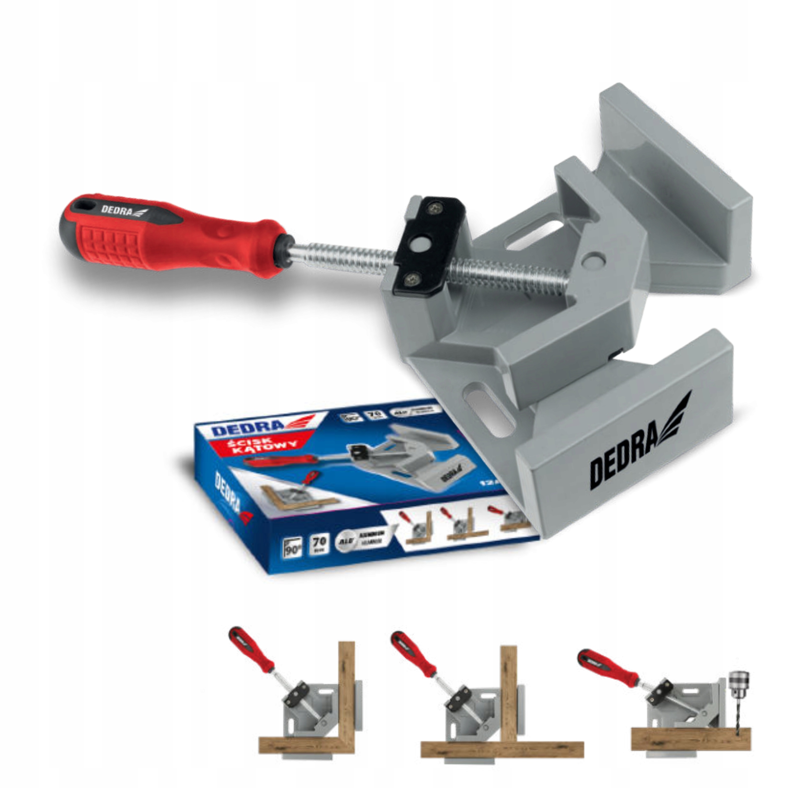 ŚCISK STOLARSKI KĄTOWY IMADŁO NAROŻNE 100X70MM