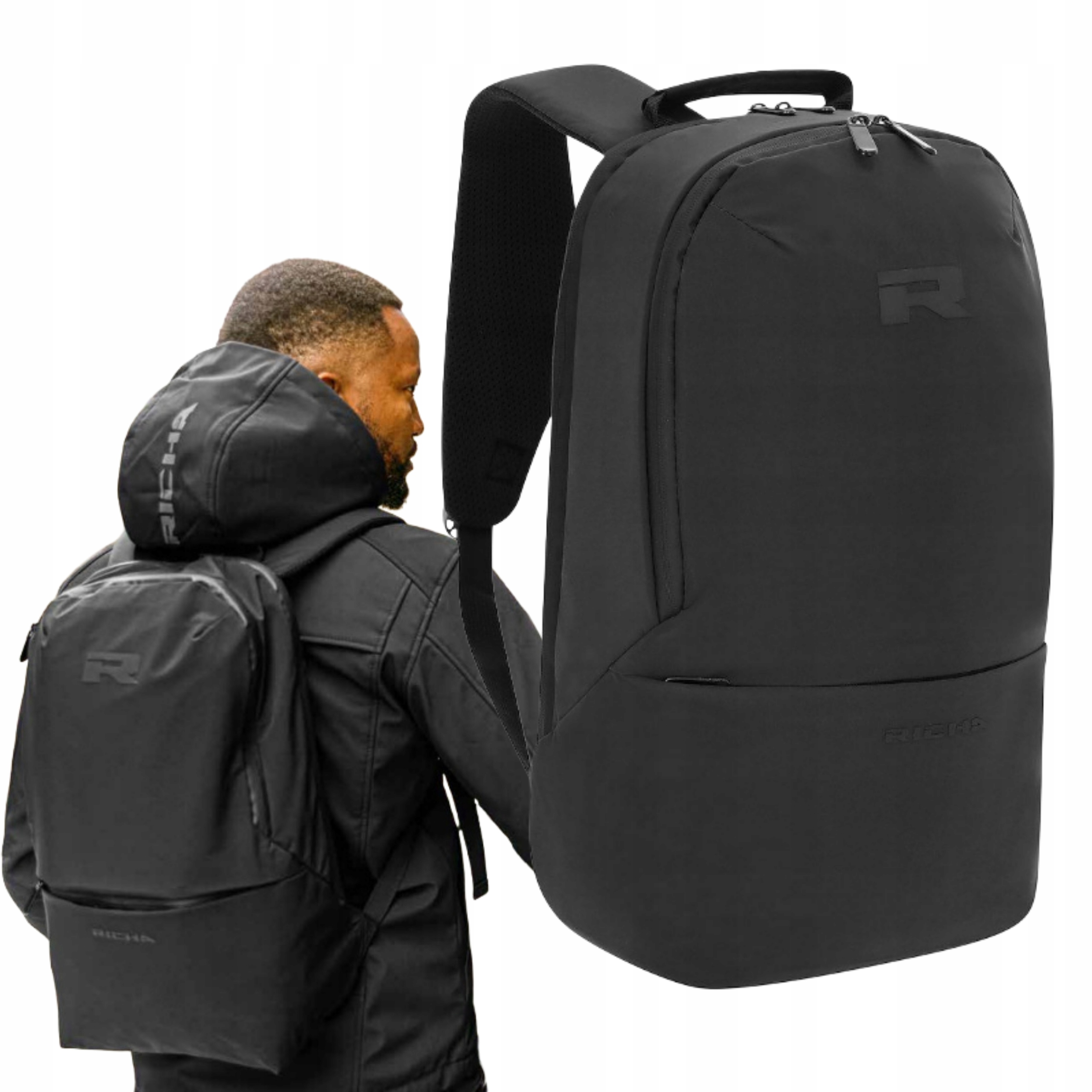 Richa Matte Black Motocyklový Batoh 18L Vrecko na notebook Klasický štýl