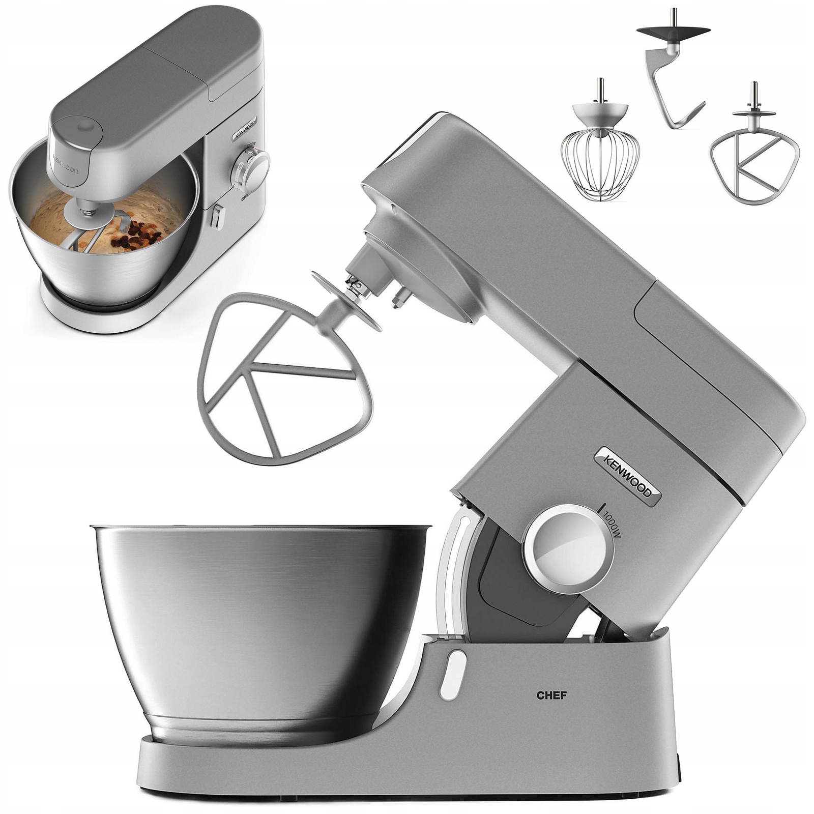 Kuchyňský Robot Planetární Kenwood KVC3110S Chef 1000W 4,6L Stříbrný
