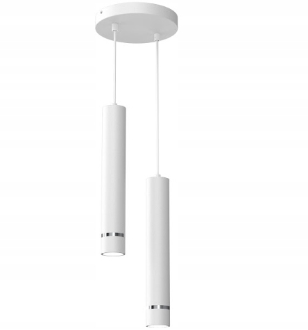 Ewilight Závěsné stropní svítidlo 2-bodová Tube 2xGU10 bílá/chrom