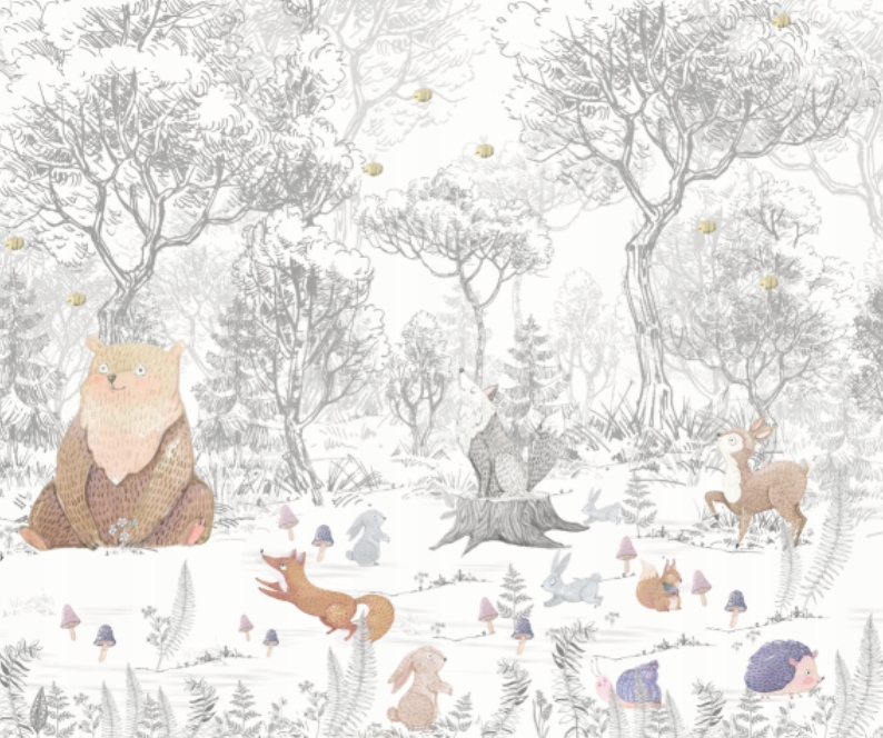 Fototapeta Biely zimný les pre deti 300x250 cm, štruktúra 350 g