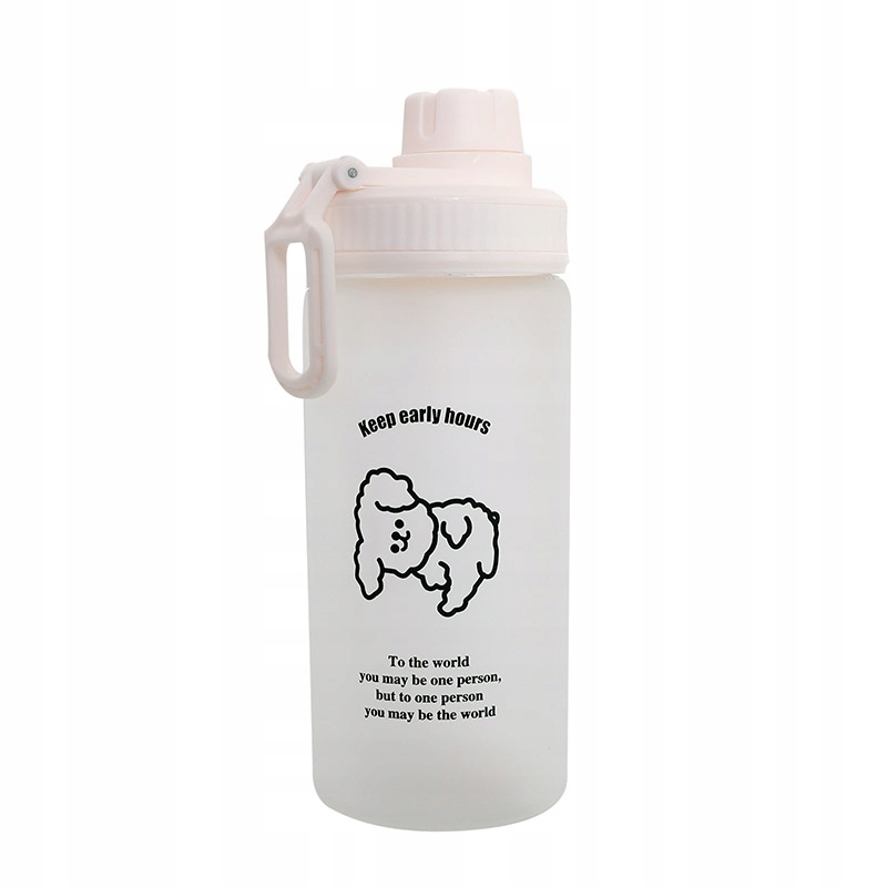 

Szklana Butelka Kubek Bidon Słomka 500ML