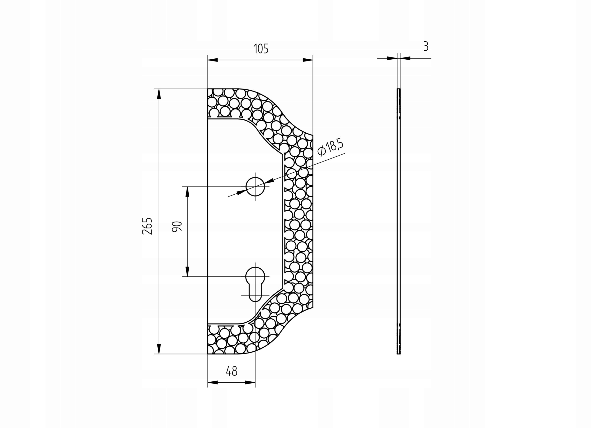 SZYLD DO FURTKI PRAWY Z OTWORAMI STAL ZDOBIONA Marka RAPDACH