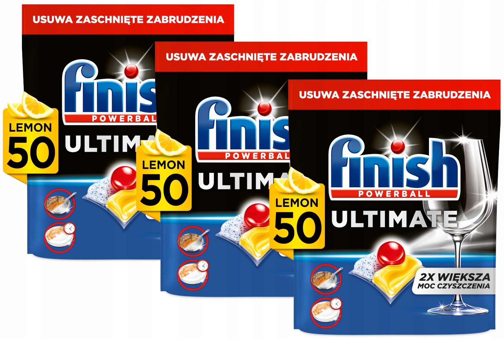 Levně Finish Kapsle do myčky Powerball Ultimate lemon sada 3 x 50 kusů