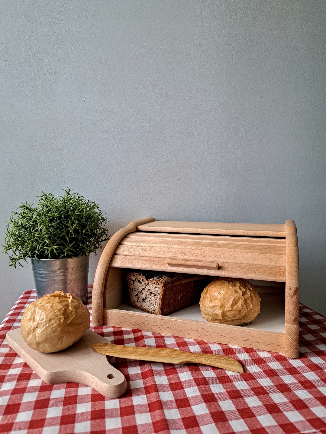 Chlebak Drewniany Duży Decoupage Surowy Naturalny Marka Chłopcy z Rancza