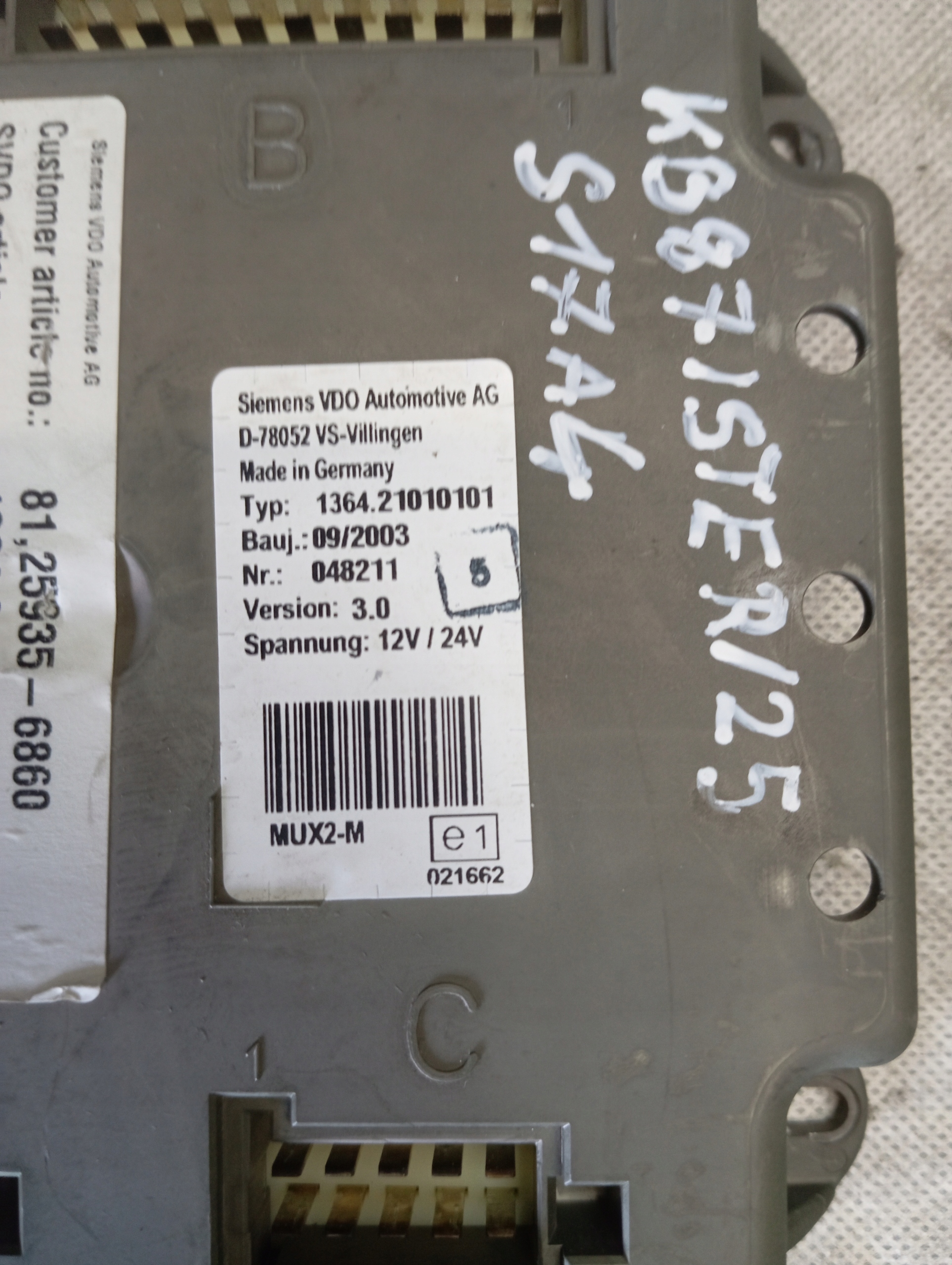 Unité de contrôle Module Ordinateur ECU MUX2-M MAN VDO