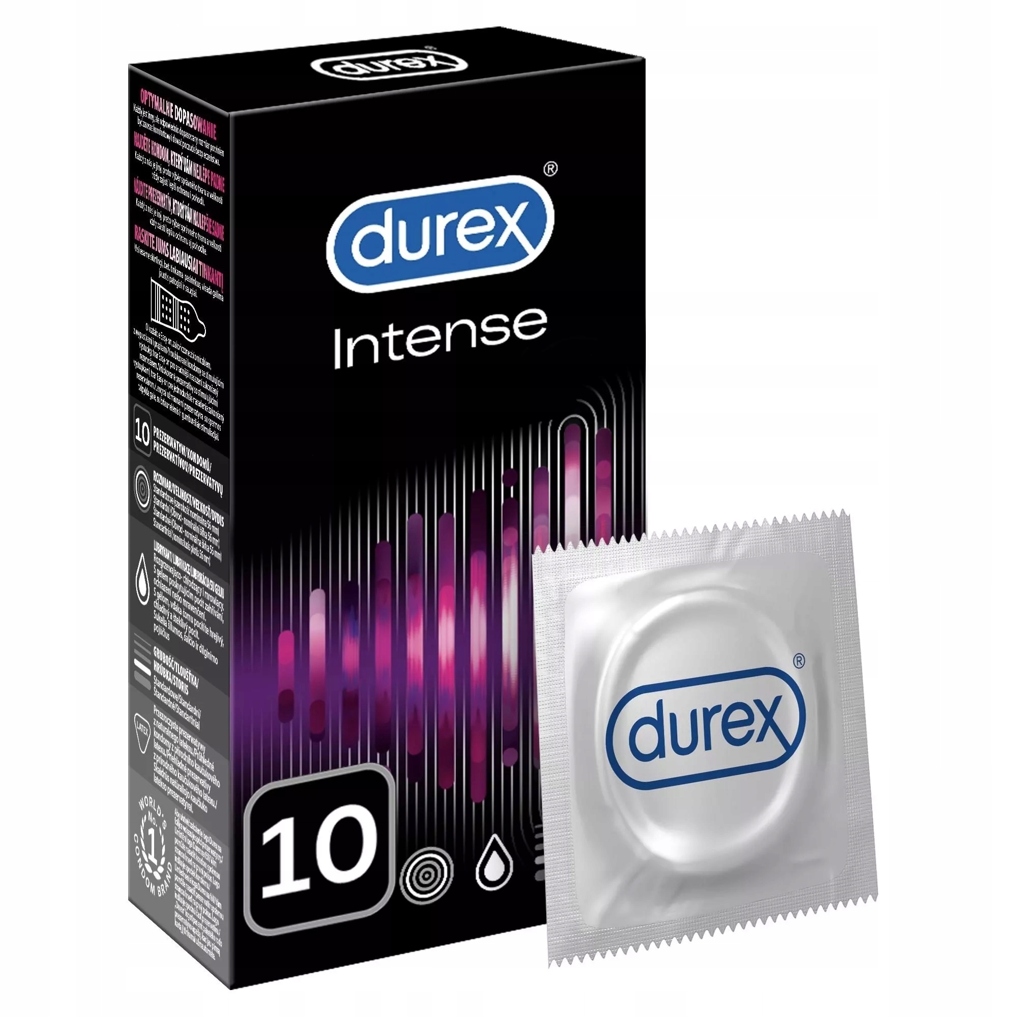 

Prezerwatywy Durex Intense 10 Szt. Prążki Wypustki