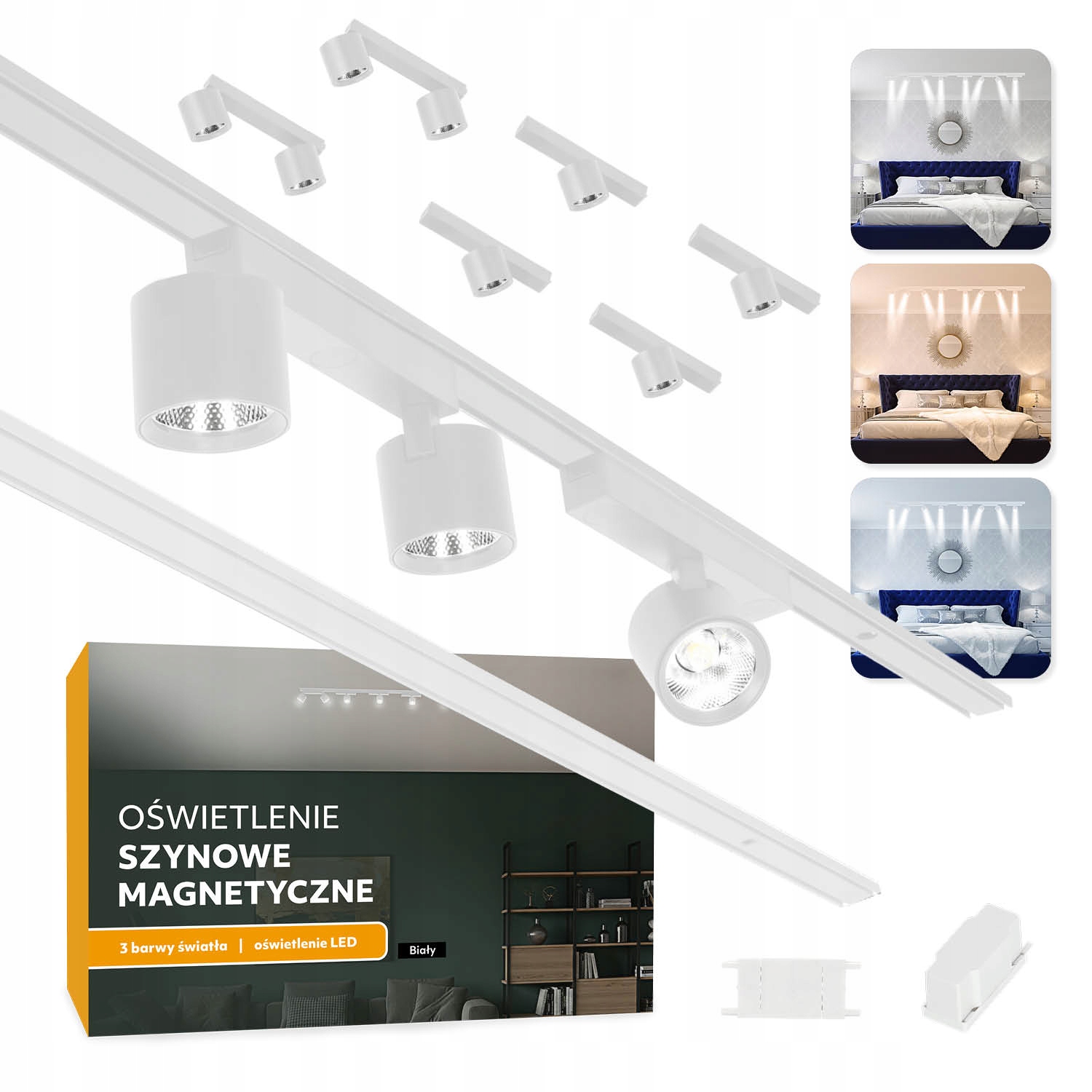 Magnetické koľajnicové osvetlenie 2x Lišta 1 m 2x2x7W a 4x7W biele 5 rokov gwa