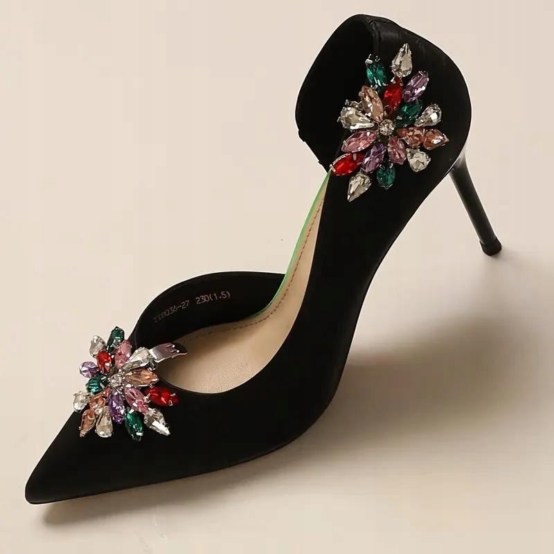 Křišťálové ozdoby do bot s ozdobnými klipy, lesklé, 2 kusy B02