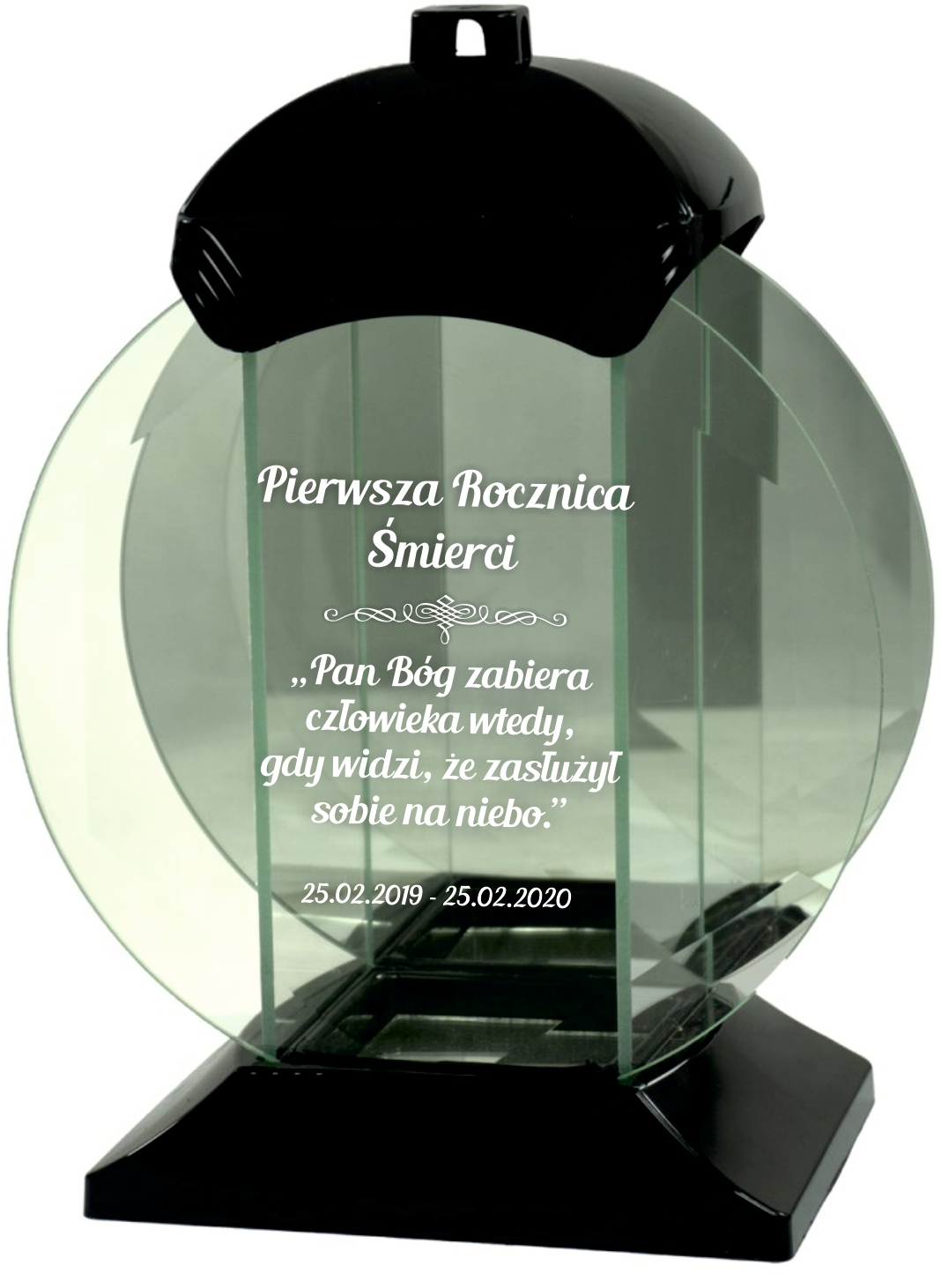 Hřbitovní Svíčka Skleněná rytina První Výročí Smrti