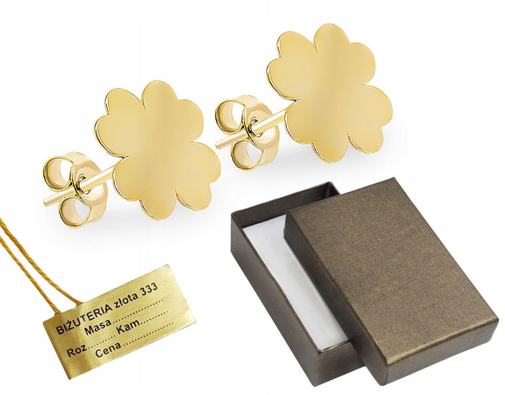 

Złote Kolczyki Koniczyny Koniczynki Złoto 333 8K