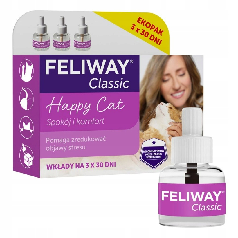Feliway Classic doplňková náplň 3x48 ml Feromony snižující stres u kočky