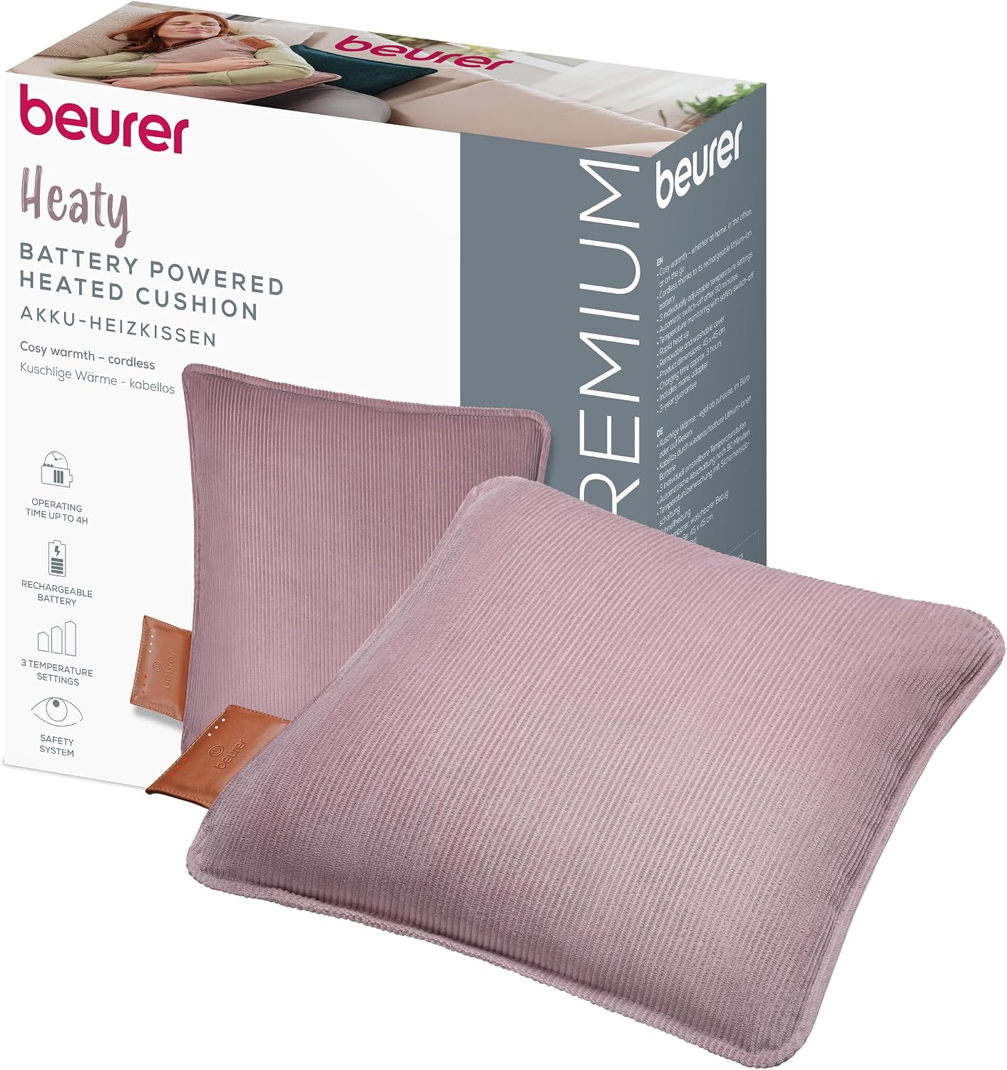 Beurer Hk 77 Heaty Poduszka Grzewcza Elektryczna Bezprzewodowa 45x45 cm