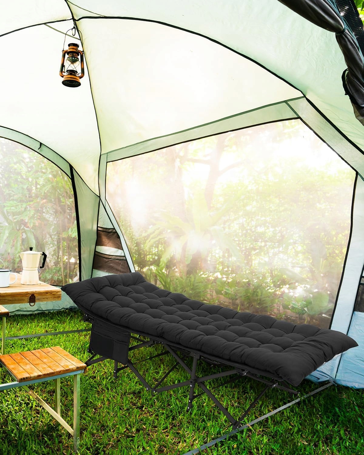 SPORTNEER Łóżko Polowe Składane 71cm 204KG Dla Dorosłych Camping — miniatura 6