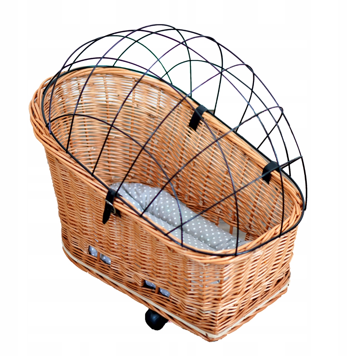 Kosz Na Rower Bagażnik Wiklinowy Psa Kota Poduszka