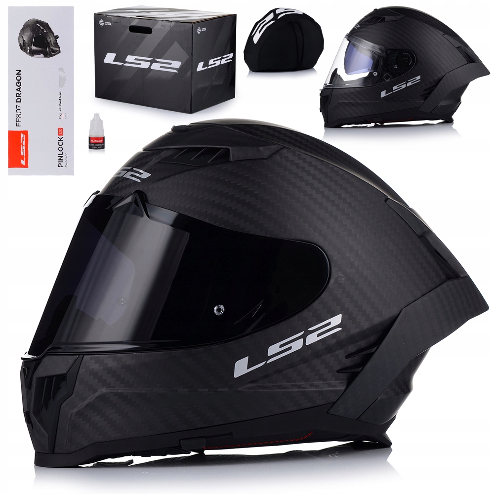 Motocyklová Prilba LS2 FF807 Dragon Carbon 6K Blenda Pinlock 2x Sklo