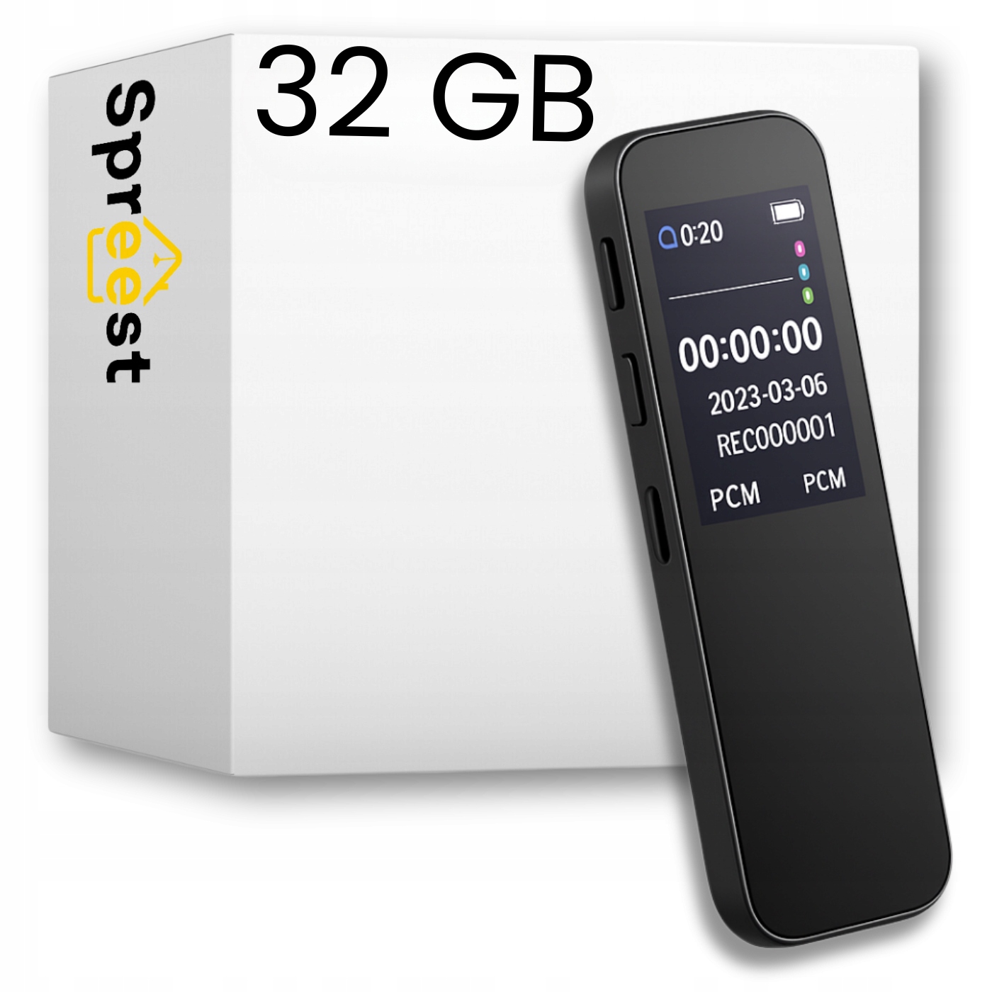 Špionážní Diktafon Mini Digitální Odposlech Malý Flash Disk 32 Gb Sluchátka