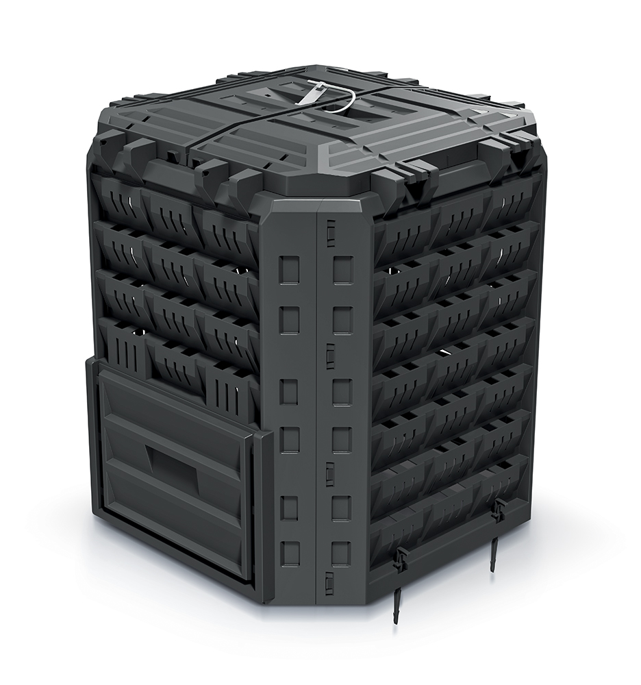 Kompostownik Modułowy Składany Zbiornik na Nawóz Mrozoodporny Czarny 350L