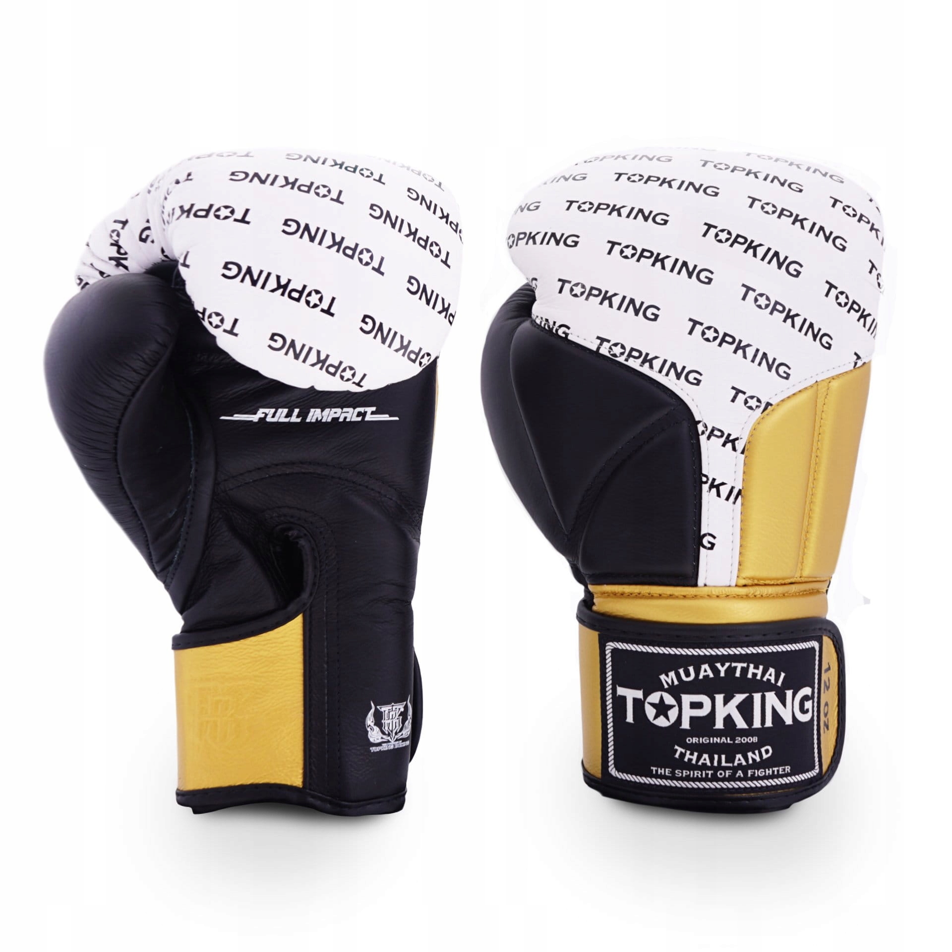Boxerské Rukavice Top King Tkbgfi „full Impact“ černá/bílá/zlatá 10oz