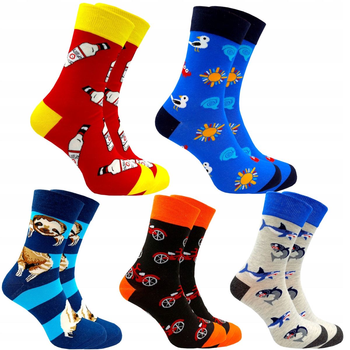 

Skarpety Męskie Śmieszne Wysokie 5PAK