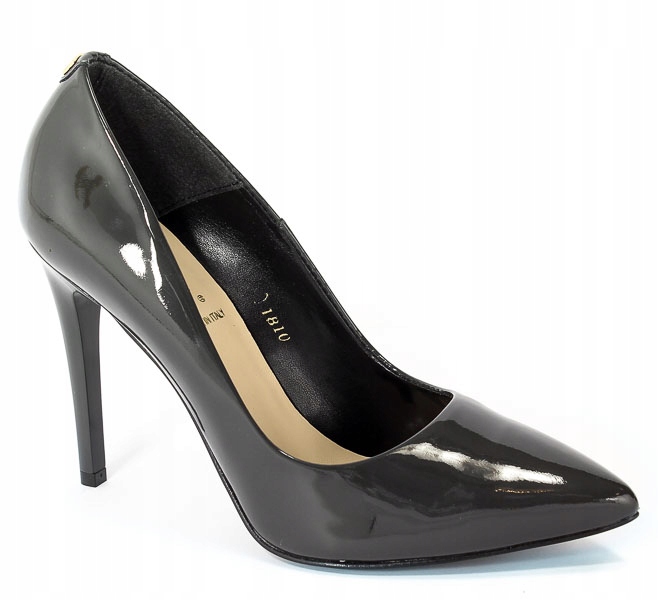 Grafit kožené lodičky klasické elegantní dámské lodičky Sala 34,5