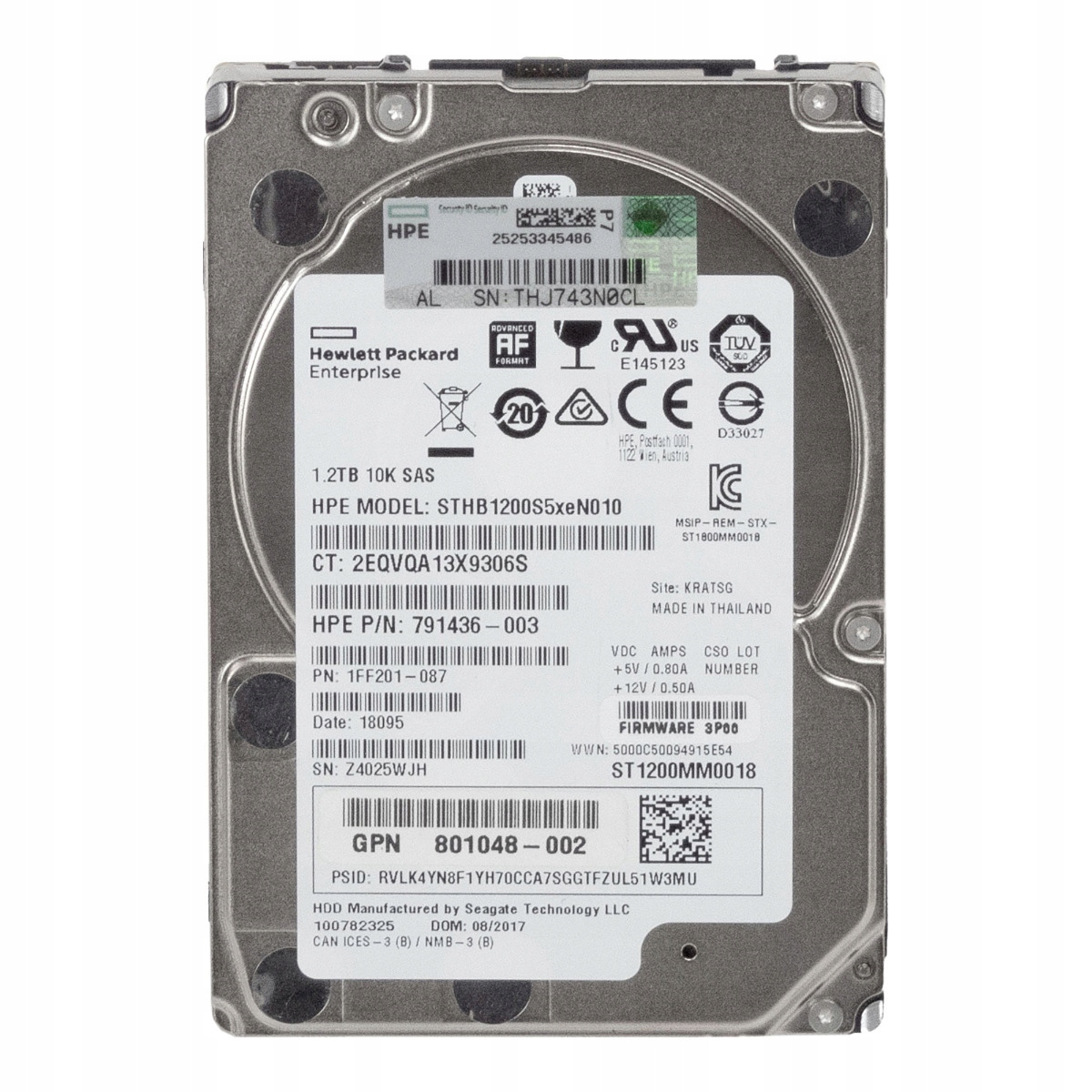 Hp 3PAR 791436-003 1.2TB 10K SAS-2 2.5'' STHB1200S5xeN010