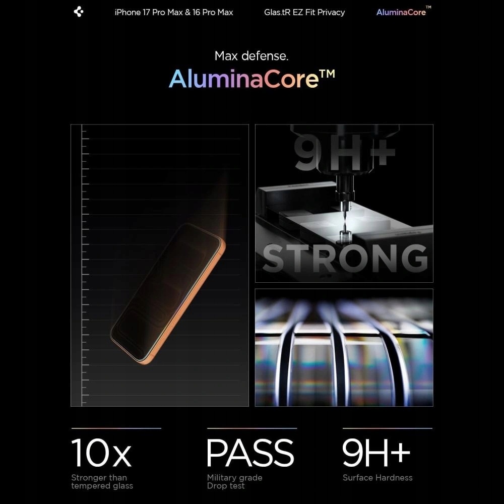 Szkło Spigen Glas.tR Ez Fit Privacy iPhone 16 Pro Max/17 Pro Max 2szt