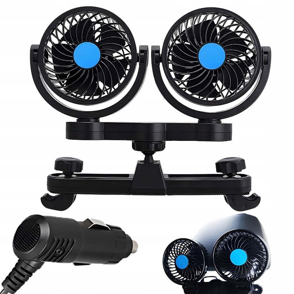 Přívod Vzduchu Do Auta 12V Mini Ventilátor 2 Větráčky Dvojitý Větráček Silný