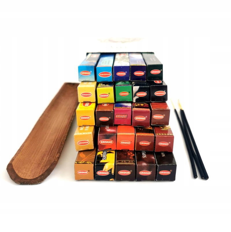 Kadzidełka Krishan mix 25 zapachów KADZIDŁA NA ZIMĘ 200 SZTUK plus GRATIS Marka Krishan