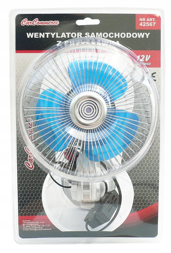 WENTYLATOR WIATRAK METALOWY OBROTOWY 12V 6'' Kod producenta 42567