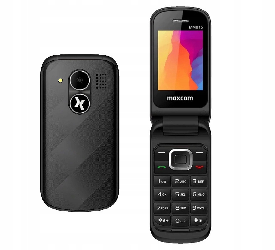 Maxcom MM815 független mobiltelefon nagy gombokkal, fekete, magyar nyelvű