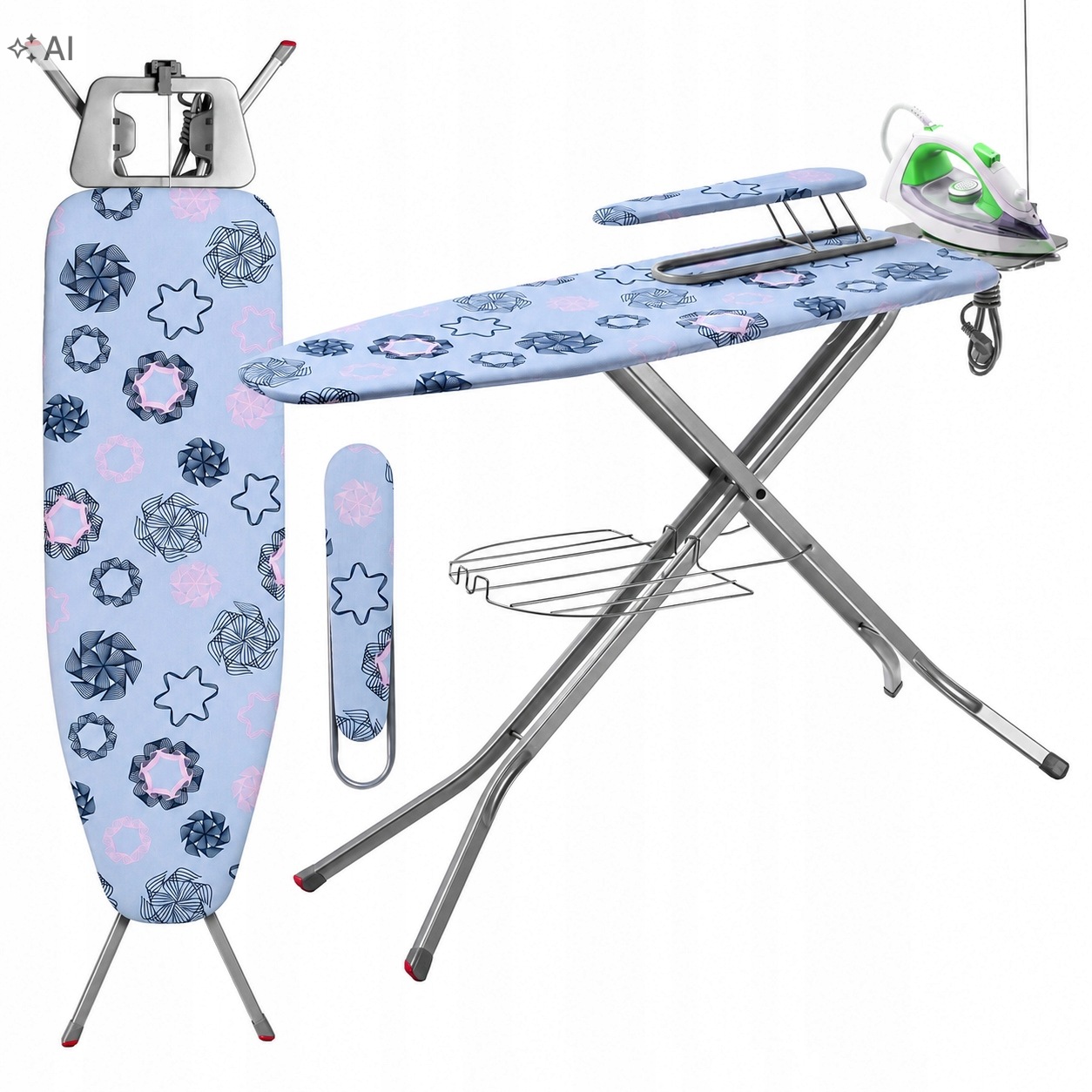 Žehlicí Prkno 120x38 cm Široká Deska Se Zásuvkou Návlek Na Rukáv Full Kadax