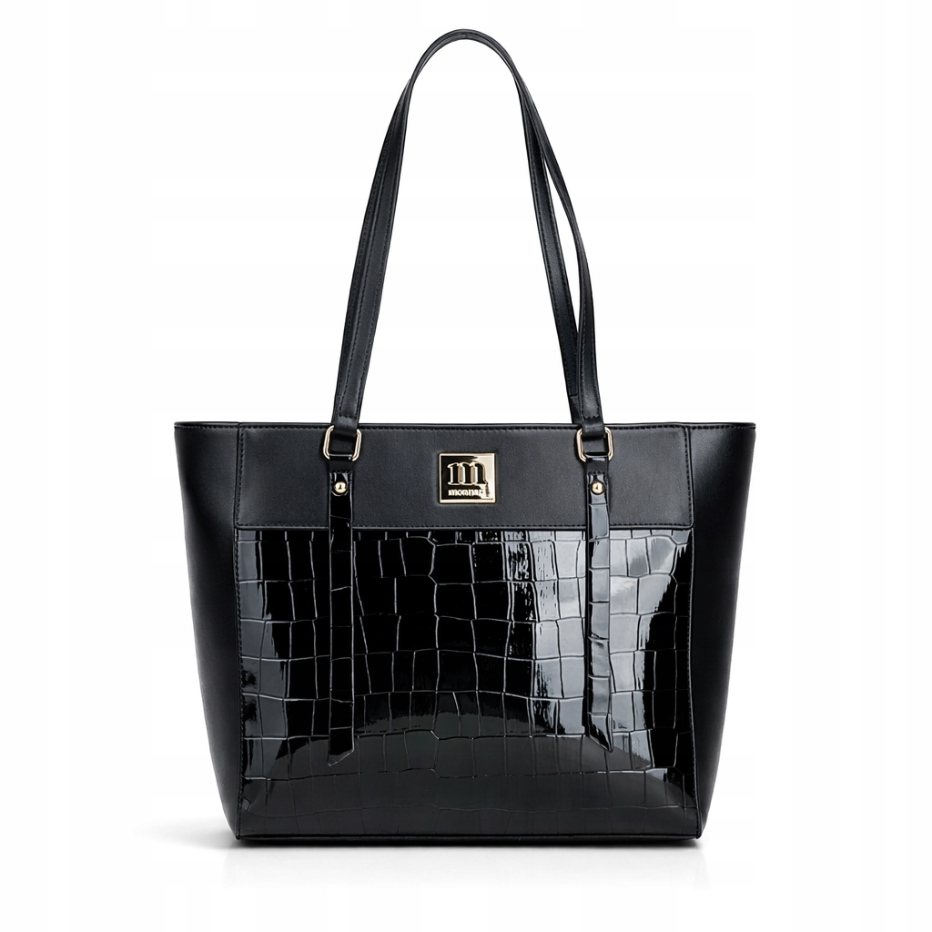 Monnari torebka damska shopper czarna duża torba na ramię A4