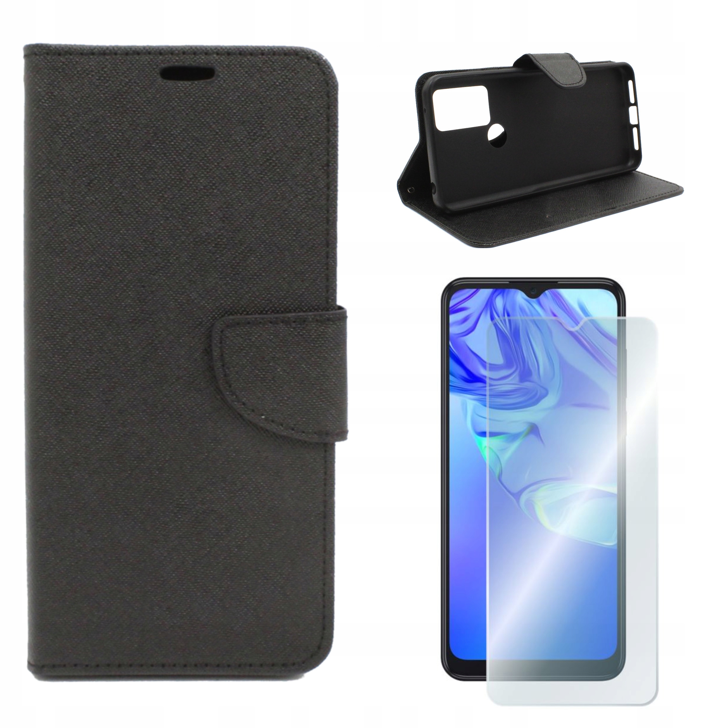 

Etui Fancy do Tcl 305/306/30E/305i czarne +szkło