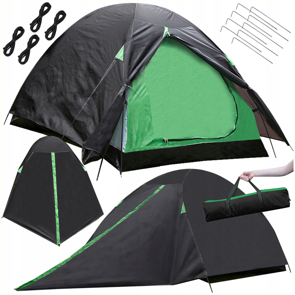 Stan Kempingový Stan Pro 2 Osoby, Voděodolný, Moskytiéra, Ložnice