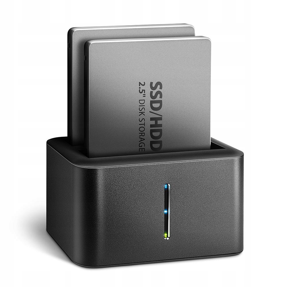 Stacja dokująca Usb-a 3.2 Gen1 do 2x Sata 6Gbps 2,5" Ssd/hdd z funkcją klon