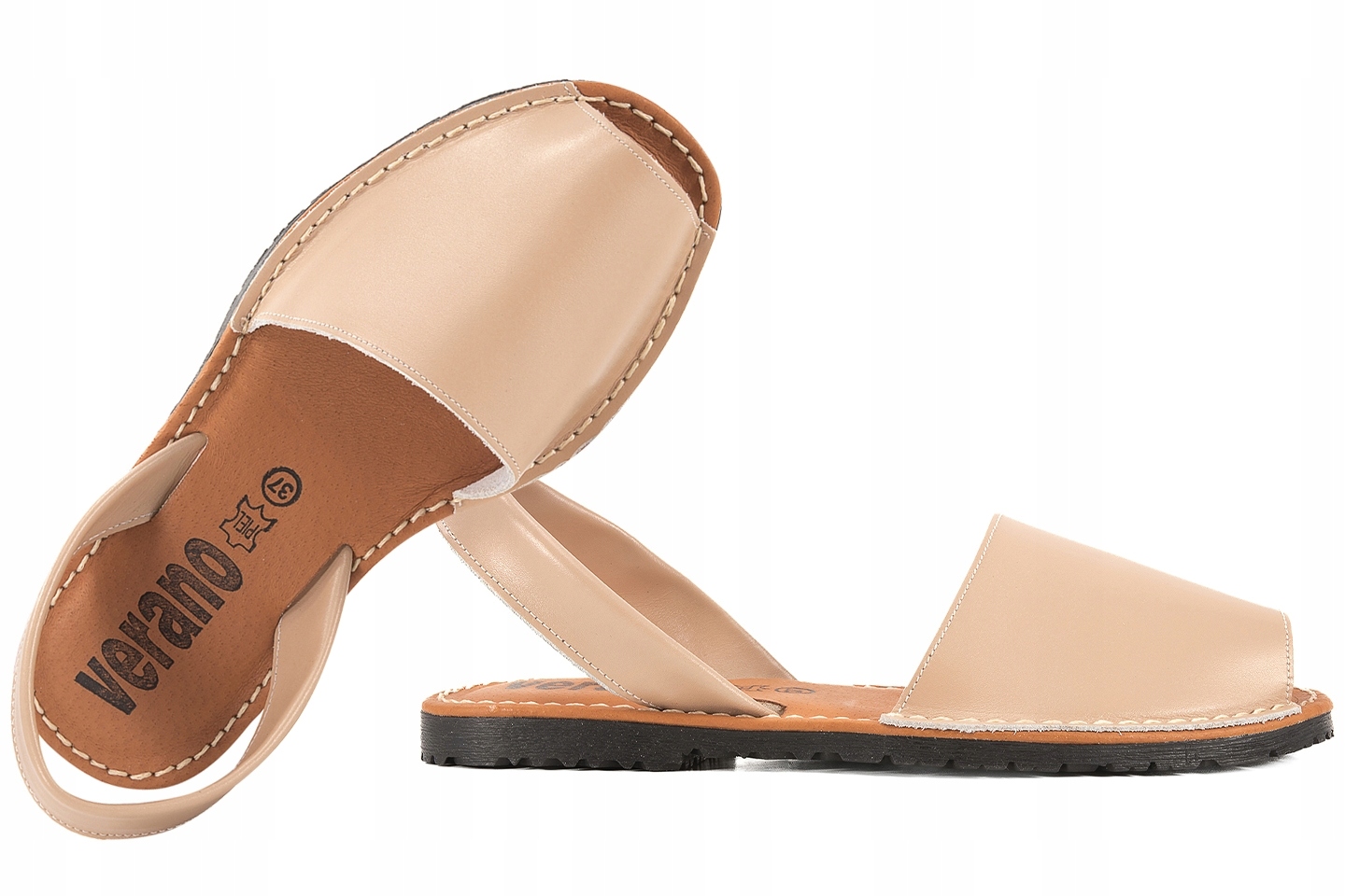 Verano 2201 Dámské Španělské Kožené Sandály nude Nude 36