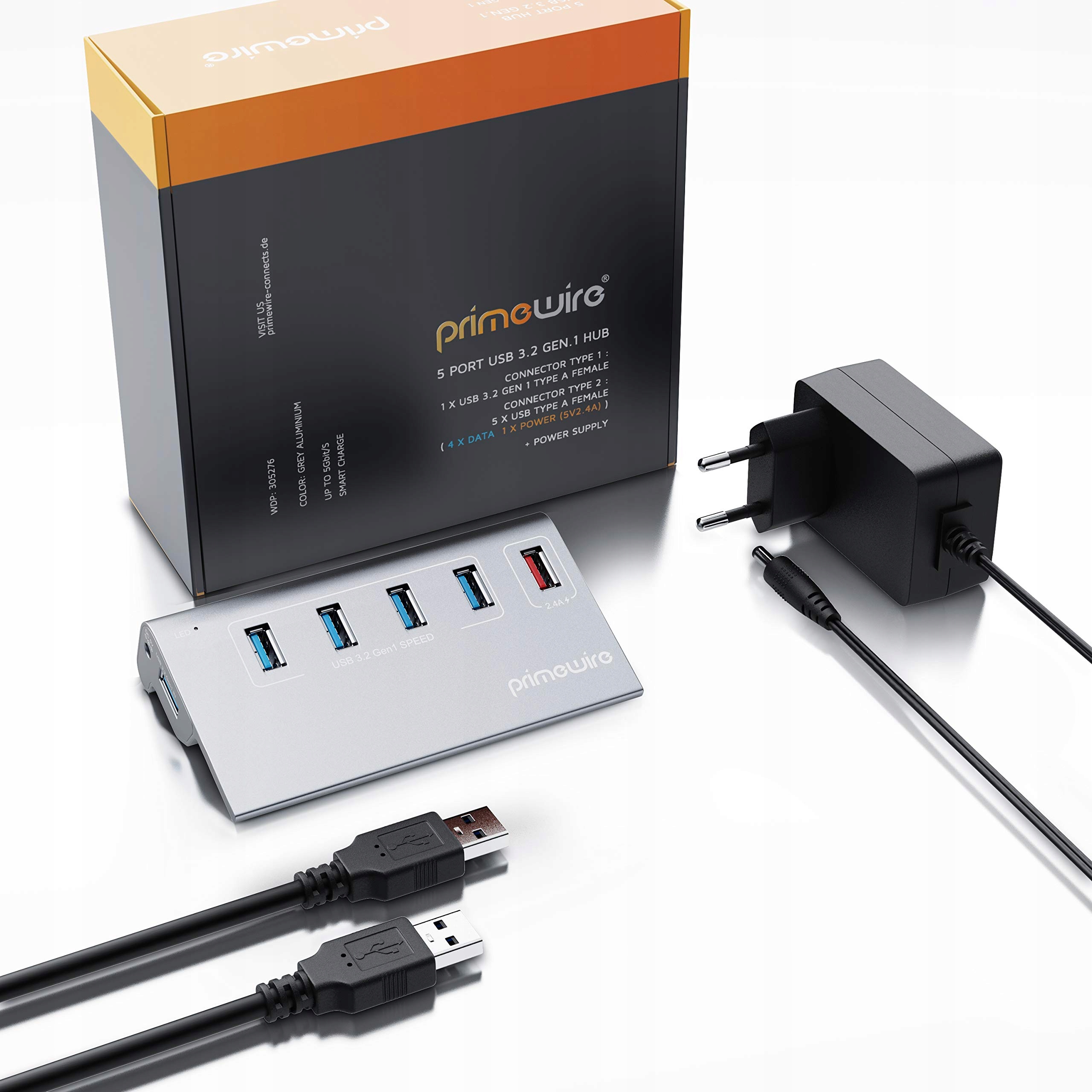 CSL 5 Portowy Hub USB 32 Aktywny Zasilacz Kabel USB MacBook Laptop — miniatura 6