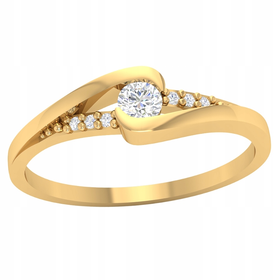 Zlatý Prstýnek Obepínající Zirkony, Zlato 585