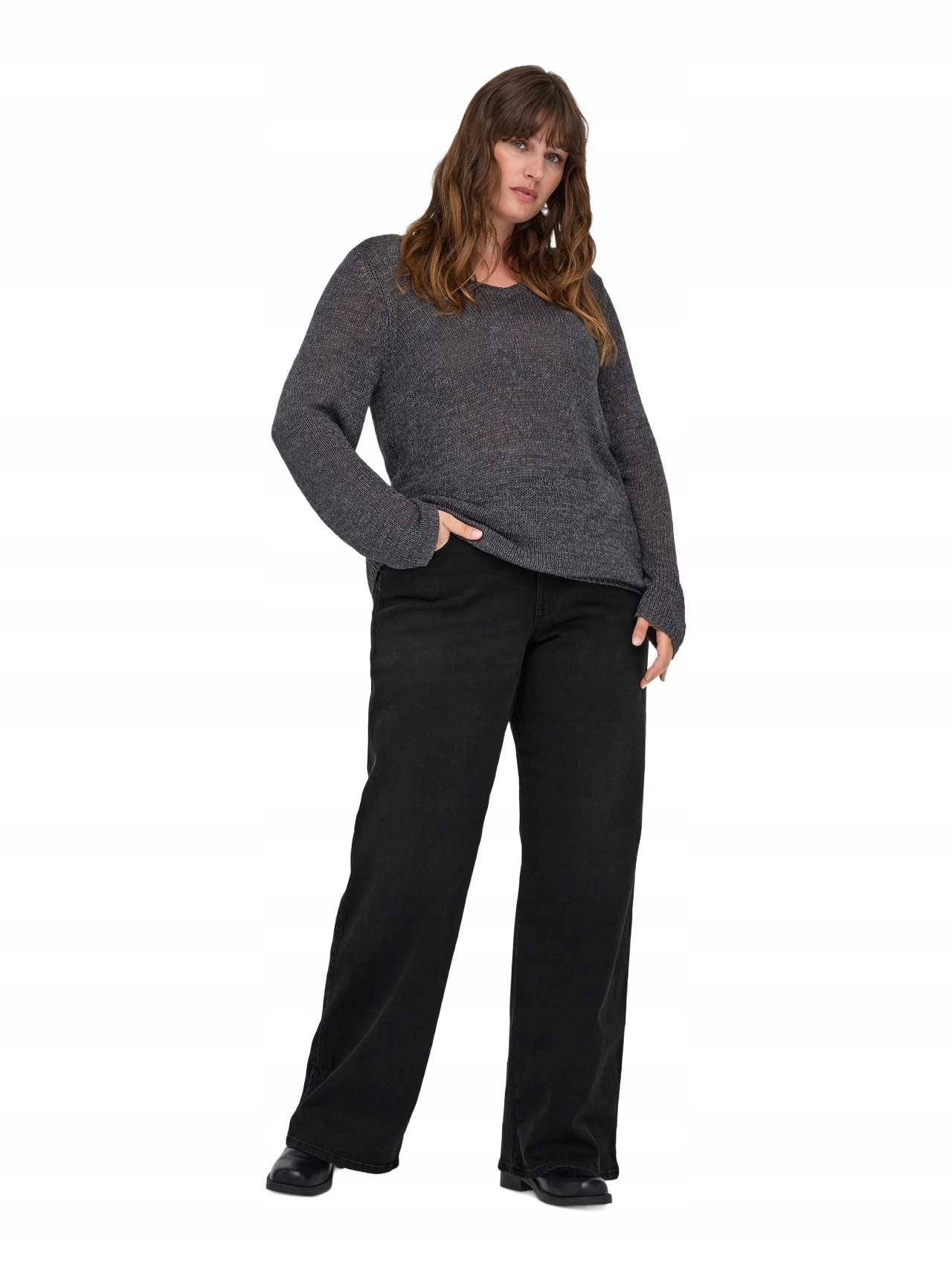 Only Černé Džíny Mom Jeans S Vysokým Pasem A Oděrkami 46/32 6BA