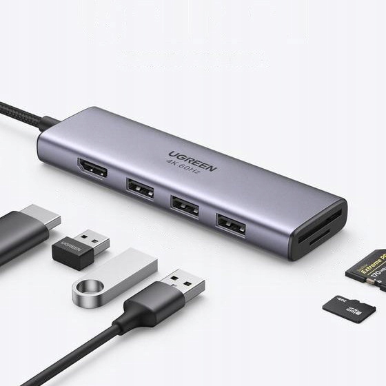 

Adapter 5W1 Ugreen Hub Usb-c Do Usb 3.0 Hdmi Tf/sd