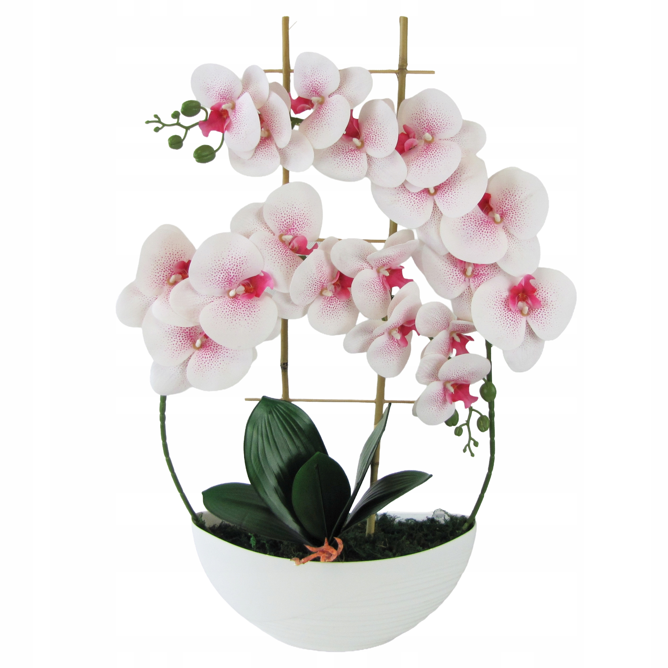 Orchidej Real Touch 60 cm, gumovaná v květináči Luna 2