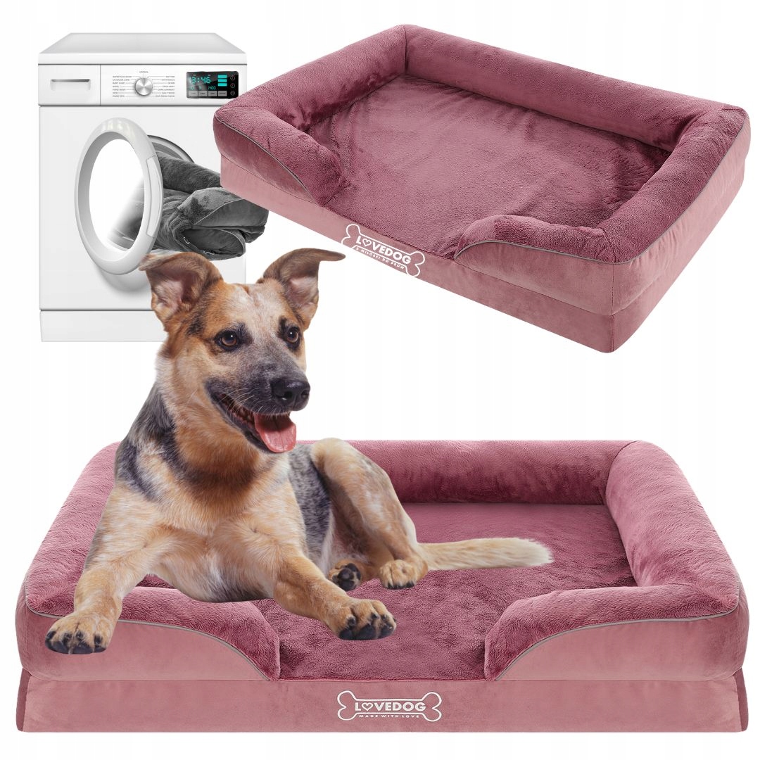 Legowisko dla Psa Ortopedyczne Duże XL 100x75 Pokrowiec na Zamek, Kanapa