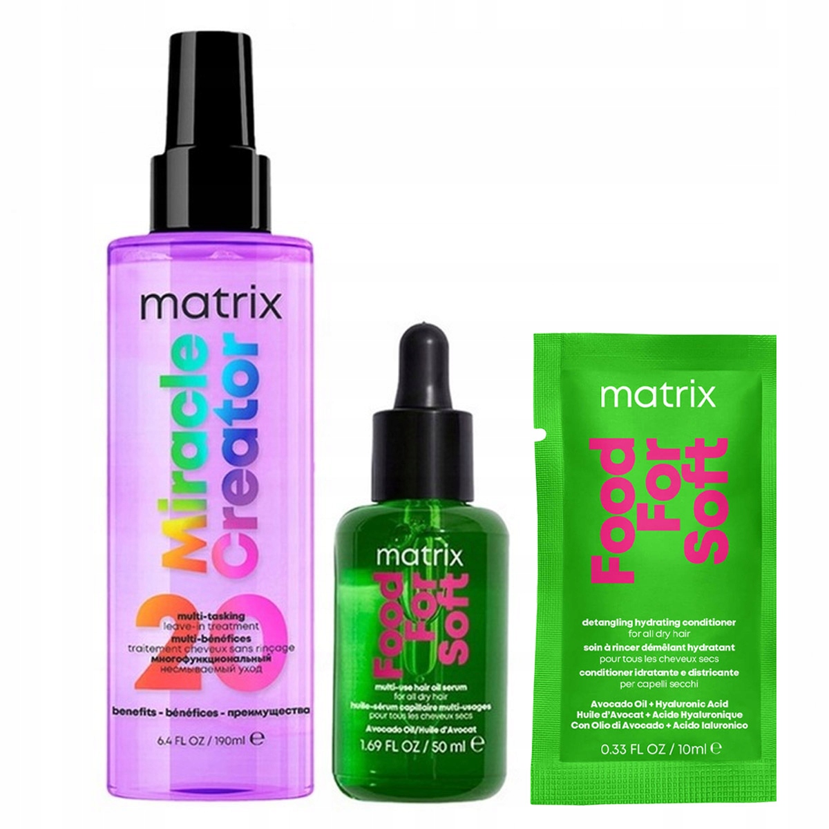 Matrix Miracle spray 20v1, Food For Soft olej na suché vlasy Dárek