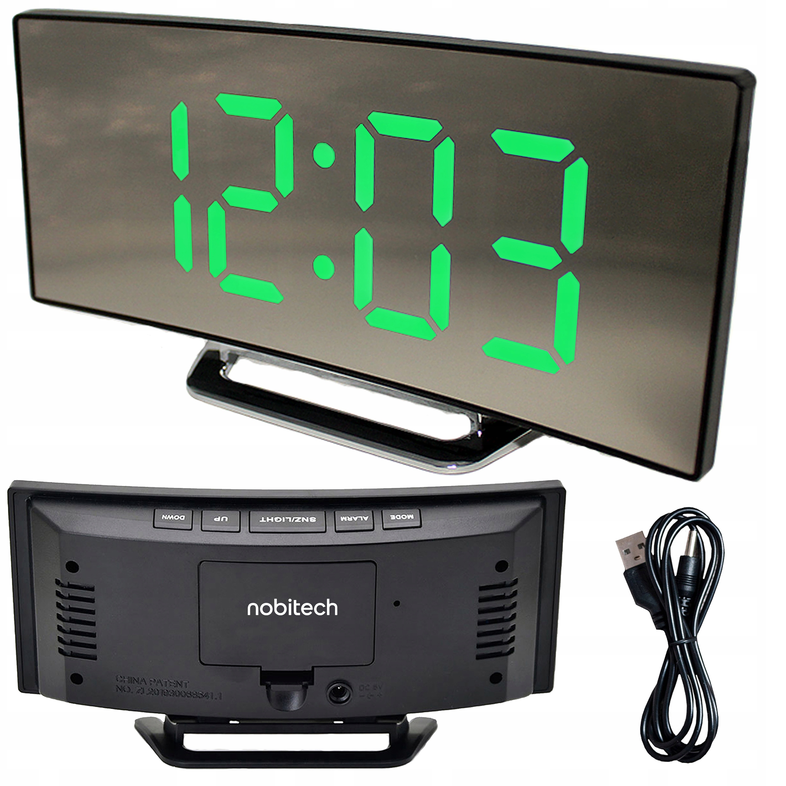 Zegar stołowy Nobitech czarny 17cm